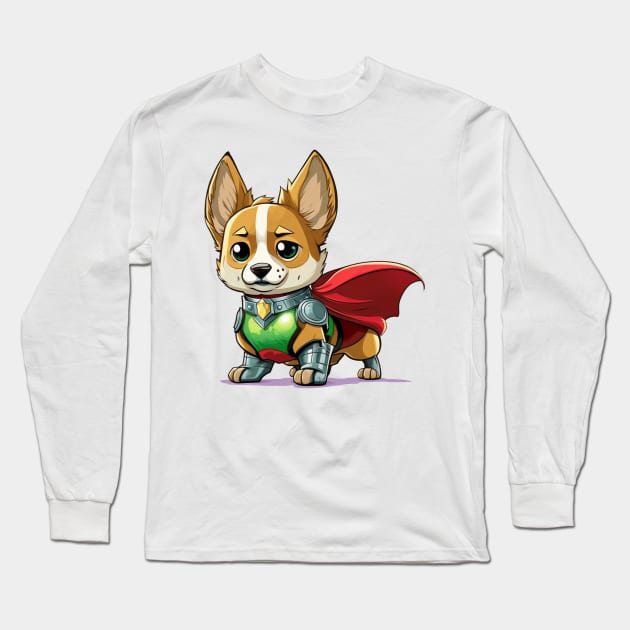 Super corgi, superhero dog Long Sleeve T-Shirt by Shaani